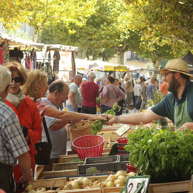 Le marché de Saint-Chinian ©G.Souche